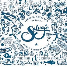 Cerveza Salvaje special edition para The Fish & Chips Shop (Barcelona). Un proyecto de Arte urbano, Diseño, Diseño gráfico e Ilustración tradicional de Isaac López Virgili (Isac Demons) - 14.08.2017
