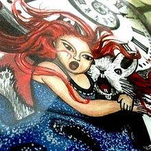 Otro trabajo que he hecho anteriormente "Alicia y el tiempo". Ilustração tradicional projeto de #carmelidibuja - 25.11.2015