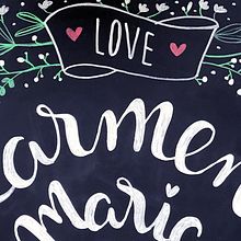 Pizarra boda. Un proyecto de Lettering de María José Medina López - 08.07.2017