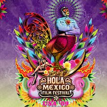 Diseño de cartel para festival "Hola México. Film Festival" exhibido en USA, Australia, Nueva Zelanda. Film, Video, TV, Collage, Art Direction, Design, and Graphic Design project by Zoveck Estudio - 11.04.2009