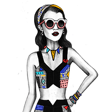Diseño de Moda- Colección Cápsula Pop Art . % Carolina Oliver Gómez tarafından hazırlanan Tasarım, Aksesuar Tasarımı, Mücevher Tasarımı, Grafik Tasarım, Geleneksel illüstras, Ve on projesi - 08.24.2017
