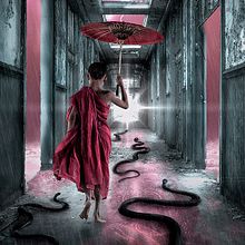 Secretos del fotomontaje y el retoque creativo: "El niño Buda". Design, Traditional illustration, and Photo Retouching project by Francis Casanova - 08.26.2017