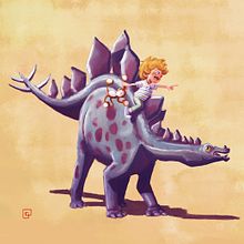 Dinosaur_Nephew. Un proyecto de Bellas Artes, Diseño de personajes e Ilustración tradicional de Carlos de Hevia - 30.08.2017