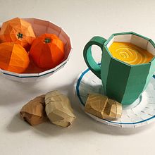 Bodegón poliédrico. Projekt z dziedziny Papercraft użytkownika Monica Pasco - 31.08.2017