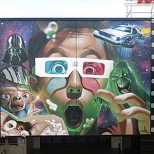 Mural Multicines París -Andujar-. Street Art project by Miguel Ángel Belinchón Bujes - 11.09.2016