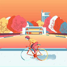 Parque Bustamante Poster. Un progetto di Illustrazione vettoriale di Kevin A. Lopez - 06.09.2017