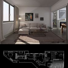 3D Render Arquitectura Interiorismo Padilla_Barcelona. 3D, Interior Architecture & Interior Design project by joaquin primo sanchez - 09.07.2017