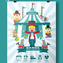 BRUNO láminas new born. Traditional illustration, and Graphic Design project by MªAngeles de la Rosa González - 11.06.2017