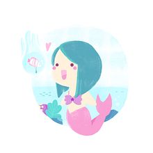 Sea world - Mermaid mythology. Traditional illustration project by Sara Gummy - 09.11.2017