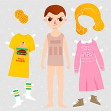 Paper Dolls & Female Characters. Een project van Ontwerp van personages, Traditionele illustratie y Vectorillustratie van Fabiola Correas - 11.09.2017