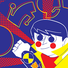 CARTOON NETWORK EN AMARILLO, AZUL Y ROJO. Traditional illustration project by Jhonny Núñez - 09.15.2017