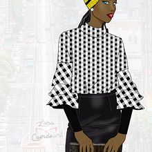 Ilustración de Moda OI17 Top vichy multi volantes. Design, Graphic Design, and Traditional illustration project by Lara Cuerdo Cabrera - 09.18.2017