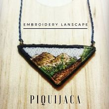 Bordado a mano de un paisaje peruano. Un progetto di Artigianato, Ricamo e Design di gioielli di Chris León - 06.02.2018