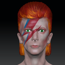David Bowie & David Lynch - Mi Proyecto del curso: Modelado realista con ZBrush. 3D project by Alicia Puyol - 09.21.2017