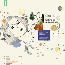Diurno, Festival de Música Indie | Proyecto final para la carrera de Diseño Gráfico, UBA. . Design grafic & Ilustrație tradițională de Lucía Barrón - 11.22.2015