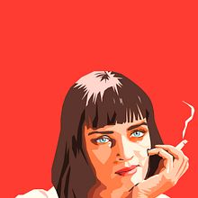 Mia Wallace y Pulp Fiction. Design, and Vector Illustration project by Mónica Sánchez Gallego - 09.25.2017