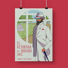 Primer Premio Cartel El Indiano. Graphic Design, Lighting Design, Traditional illustration, Photograph, Events, Vector Illustration, Creativit, and Poster Design project by Àngela Machí - 09.27.2017