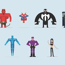 Flat-design: Superheroes. Un proyecto de Diseño gráfico, Ilustración tradicional e Ilustración vectorial de Daniel Diaz Estrada - 28.09.2017