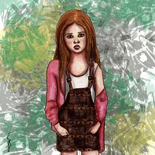 Niña moda. Ilustração tradicional projeto de Elena Rábano Pérez - 01.10.2017