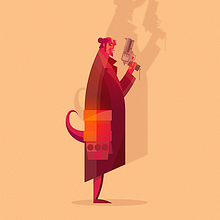Hellboy Fan Art. Traditional illustration, and Vector Illustration project by Ricardo Polo López - 10.05.2017