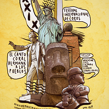 XXXIX Festival Internacional de Coros 2017 (Poster). Design, Traditional illustration, and Lettering project by Hugo Diaz Romero - 06.13.2017