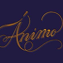 Postal de Lettering: Ánimo. Een project van Kalligrafie, Grafisch ontwerp,  Belettering, T y pografie van klat126 - 10.10.2017