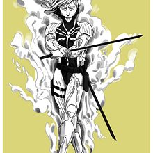 Raiden. Comic, Character Design, Traditional illustration, and Game Design project by Abril Morales - 02.11.2016