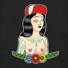 Ilustración de chica tatuada. Design, Graphic Design, Traditional illustration, and Vector Illustration project by Javi Rodríguez - 10.12.2017