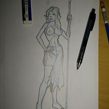 Diseño de personajes: boceto y lápiz quemado.. Un progetto di Belle arti, Fumetto, Character design e Illustrazione tradizionale di Rubén Huéscar Santos - 09.07.2017