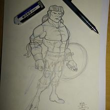 Diseño de personajes: boceto y lápiz quemado.. Un progetto di Belle arti, Fumetto, Character design e Illustrazione tradizionale di Rubén Huéscar Santos - 05.05.2017