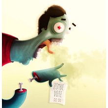 Zombie Vote. Character Design, Traditional illustration, and Vector Illustration project by Manu Berjillos - 10.13.2017