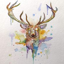 Venado a la acuarela. Ein Projekt aus dem Bereich Malerei von Moisés Barrios - 15.10.2017