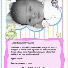 Tarjeta felicitación nacimiento Chica. Design project by Edith Llop Roselló - 01.11.2013