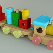 Tren de juguete en 3D. 3D, and Design project by Edith Llop Roselló - 07.17.2017