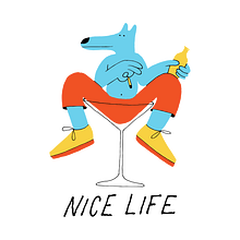 Nice Life T-shirt, Everpress, UK. Traditional illustration project by tres26 - 10.19.2017