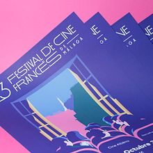 23 Festival de Cine Francés de Málaga. Un proyecto de Br, ing e Identidad, Diseño gráfico e Ilustración vectorial de Estudio Santa Rita - 20.10.2017