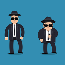 The Blues Brothers loop animation. Animation, Character Animation, Film, Design, Character Design, Vector Illustration, Motion Graphics, and Rigging project by Héctor Pascual del Pozo - 10.20.2017