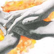 Manos. Traditional illustration, Fine Arts, and Painting project by Kandra Aguilera García - 10.20.2017