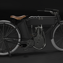 Execelsior Motorcycle 1916. Projekt z dziedziny 3D użytkownika Enrique Matías Gómez - 22.10.2017