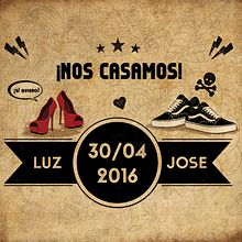 INVITACIÓN DE BODA - Luz & Jose - Rock 'n' Roll! . Design, Design gráfico e Ilustração tradicional projeto de Irene Ibáñez Gumiel - 23.10.2017