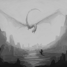 Concept art - Dragon volador. Traditional illustration project by Alejandro Figueroa - 03.05.2016