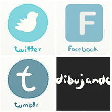 Redes sociales - 8 ilustraciones Ein Projekt aus dem Bereich Interaktives Design, Webdesign, Traditionelle Illustration, Marketing und Multimedia von Blossom Juliet - 31.03.2017