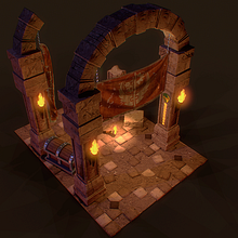 Modular Temple Scene. Een project van 3D, Architectuur, Game design y Beeldhouwwerk van Salvador Ruiz Martinez - 25.10.2017