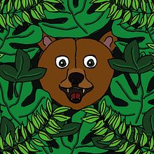 Happy hidding Bear. Character Design, Traditional illustration, and Vector Illustration project by Mercedes Torres - 07.31.2017