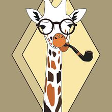 Hispert giraffe Ein Projekt aus dem Bereich Grafikdesign und Traditionelle Illustration von Eva Mateos González - 26.10.2017