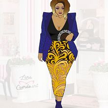 Ilustración CURVY de Moda OI17 "Electric Blue!". Un proyecto de Diseño e Ilustración tradicional de Lara Cuerdo Cabrera - 29.10.2017