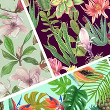 Estampados refrescantes y totalmente artesanales   . Desain Pola & Ilustrasi tradisional proyek oleh Débora Baselga - 08.30.2017