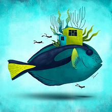 Deep Blue. Un proyecto de Bellas Artes, Dirección de arte, Diseño editorial e Ilustración tradicional de Rosemarie - 02.11.2017