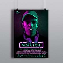 Cartel Scratch - Cortometraje. Cinema, Vídeo e TV, Direção de arte, Design, Design gráfico, Fotografia e Ilustração vetorial projeto de María Cano - 02.11.2017