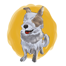Happy Dog. Traditional illustration project by Miguel Sánchez - 11.07.2017